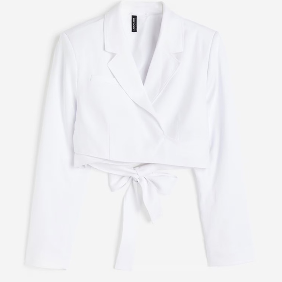 H&M Divided White Cropped Blazer Size M - Picture 3 of 3